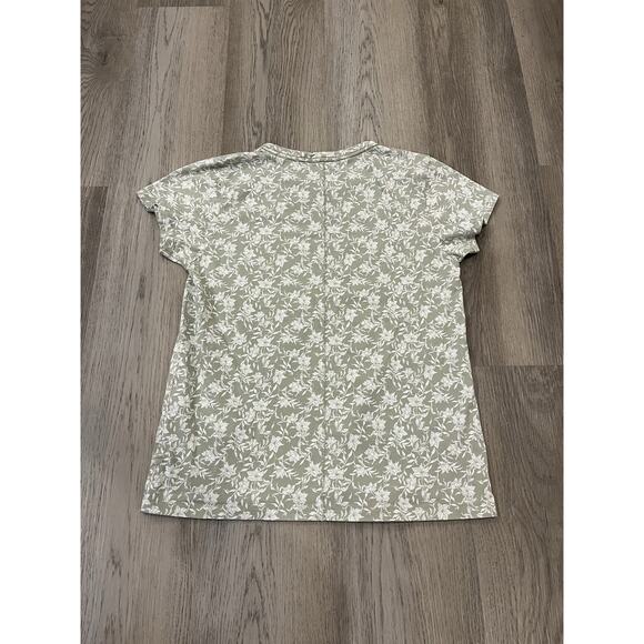 Rag & Bone T Shirt Women's Size Large Julie Floral Print Short Sleeve Tee Jade - Picture 4 of 7